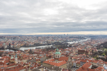 Naklejka na ściany i meble Prague city top view