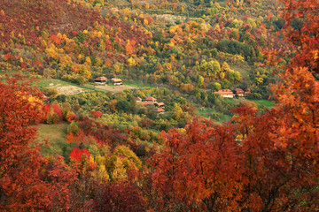 Autumn landscape in the Romanian Carpathians, Europe