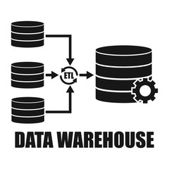 Data Warehouse architecture environment design. Vector illustration technology solution tend concept design.