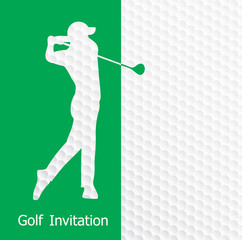 Golf invitation flyer template graphic design - obrazy, fototapety, plakaty