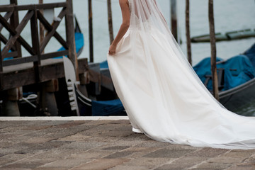 Beautiful wedding in Venice, bride back view © Ulia Koltyrina