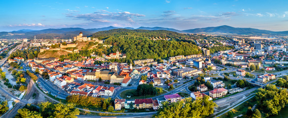 Fototapeta na wymiar Aerial panorama of Trencin, a town in Slovakia