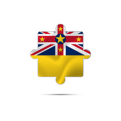 Isolated piece of puzzle with the Niue flag. Vector illustration.