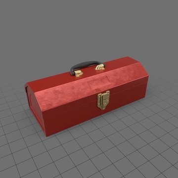 Red toolbox with handle