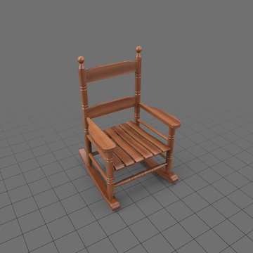 Wooden rocking chair with slats