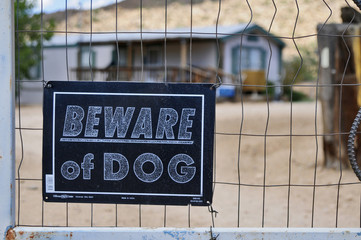 beware of dog sign