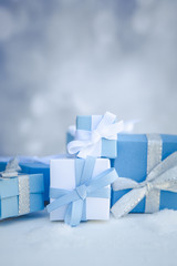 Christmas Gifts Background with Copy Space 