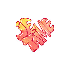 Big heart with lettering - I love you, in all languages of the world