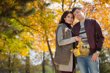 couple  in the autumn park