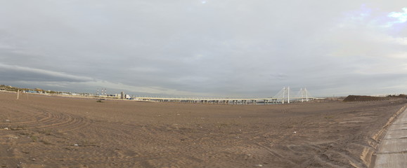 panorama overpass and bridge over the river