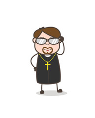 Fashionable Priest with Trendy Sunglasses Vector
