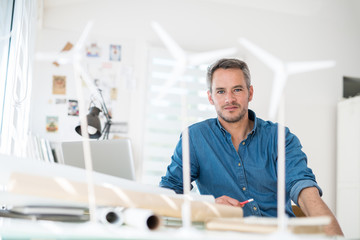 Architect working on an ecological construction project