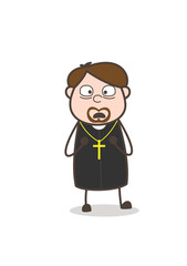 Fearful Church Priest Face Expression