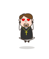 Lover Priest with Heart Eyes Vector