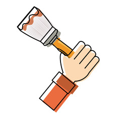  hand with paint brush vector illustration