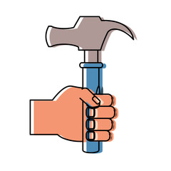  hand with hammer vector illustration