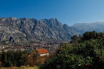 Fototapeta na wymiar Sea view from the balcony of the Mediterranean Montenegro