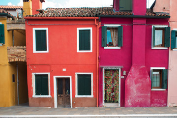 Fototapeta na wymiar Colorful facades, Burano island