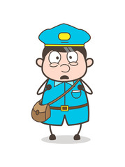 Anguished Postboy Face Expression Vector