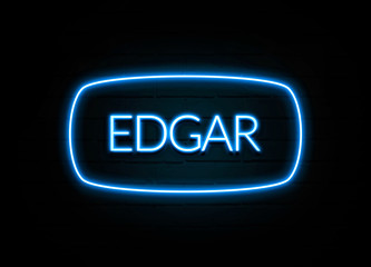 Edgar  - colorful Neon Sign on brickwall