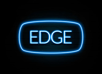 Edge  - colorful Neon Sign on brickwall