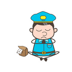 Sober Mailman Character Doing Concentration