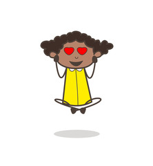 Lover Girl Face with Heart Eyes Vector