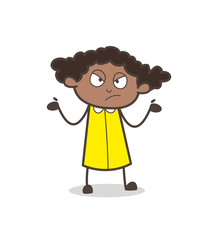 Angry Girl Pose Action Vector Illustration