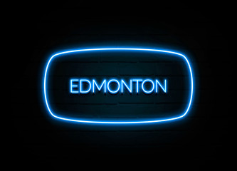 Edmonton  - colorful Neon Sign on brickwall