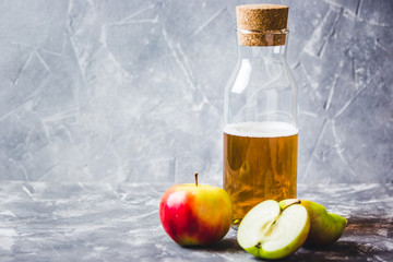 Detox kombucha in a bottle. Selective focus, space for text. 