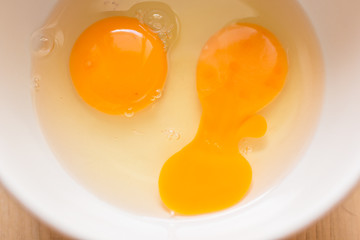 Fresh eggs in a cup