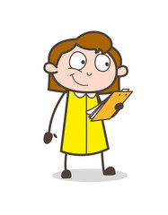 Smiling Businesswoman with List of Work Vector