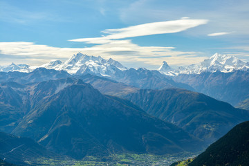 View on Matterhorn and Monte Rosa massif, Switzerland