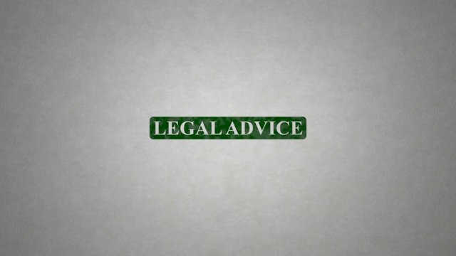 Legal advice intro outro. Legal advice advertising text.