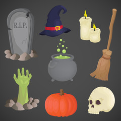 Halloween vector icon set.