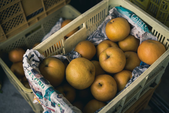 Baskets Full Of Asian Pears