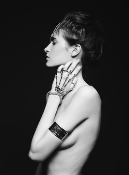 nude girl with jewelry