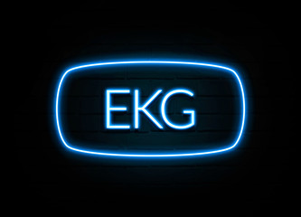 Ekg  - colorful Neon Sign on brickwall