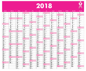 vector calendar for 2018