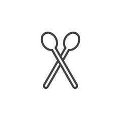 Tea spoons line icon, outline vector sign, linear style pictogram isolated on white. Symbol, logo illustration. Editable stroke