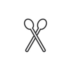 Tea spoons line icon, outline vector sign, linear style pictogram isolated on white. Symbol, logo illustration. Editable stroke