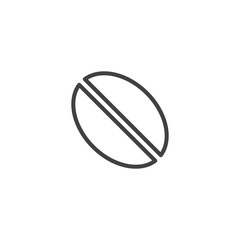 Obraz premium Coffee bean line icon, outline vector sign, linear style pictogram isolated on white. Symbol, logo illustration. Editable stroke