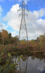 Transmission Tower (Electricity Pylon) in Autumn