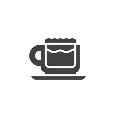 Cup of latte drink icon vector, filled flat sign, solid pictogram isolated on white. Symbol, logo illustration.