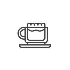 Cup of latte drink line icon, outline vector sign, linear style pictogram isolated on white. Symbol, logo illustration. Editable stroke