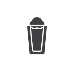 Glass of frappe icon vector, filled flat sign, solid pictogram isolated on white. Symbol, logo illustration.