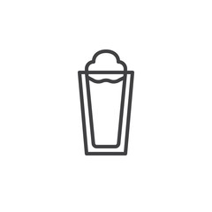 Glass of frappe line icon, outline vector sign, linear style pictogram isolated on white. Symbol, logo illustration. Editable stroke