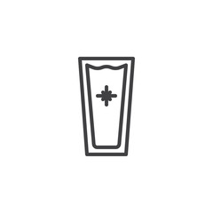 Glass of iced coffee line icon, outline vector sign, linear style pictogram isolated on white. Symbol, logo illustration. Editable stroke