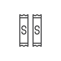 Sugar bag line icon, outline vector sign, linear style pictogram isolated on white. Symbol, logo illustration. Editable stroke