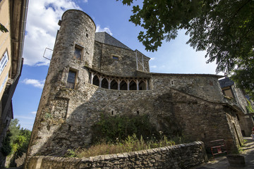 Najac, a picturesque village in the Aveyron River, Southern France. Famous for the partly ruined...
